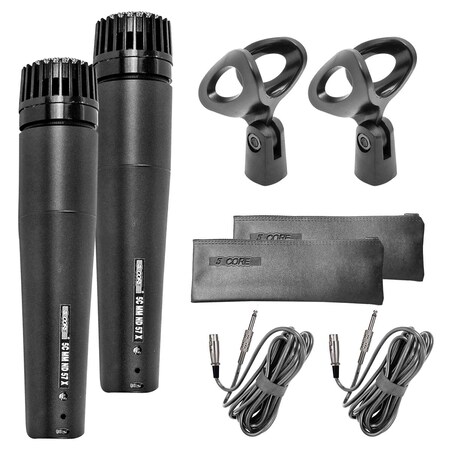 5 Core 5 Core Handheld Microphone For Singing 2Pc Dynamic Neodymium Cardioid Unidirectional Vocal Metal Mic ND-57X 2PCS